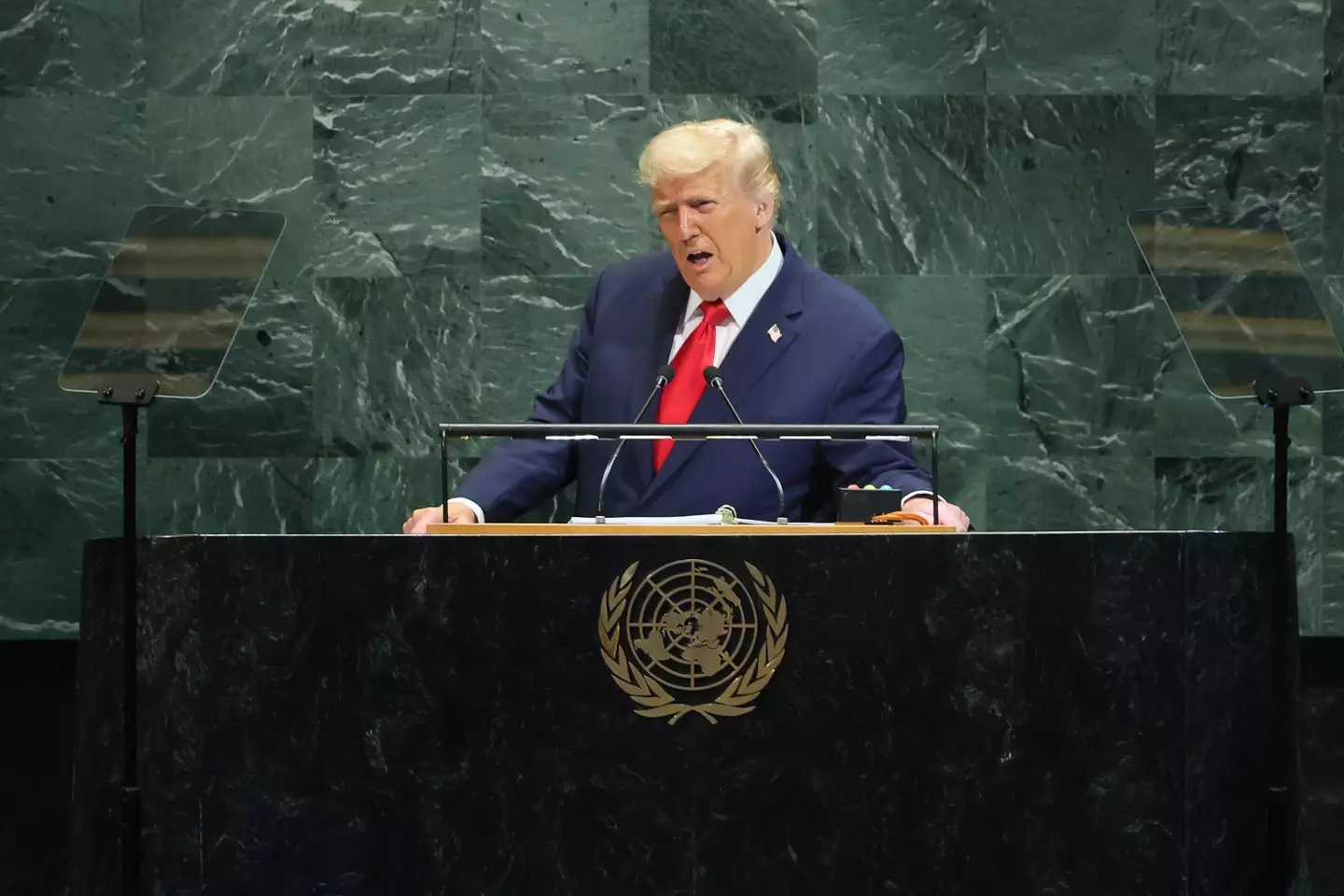 Trump addressing the UN general assembly (Michael M. Santiago/Getty Images)