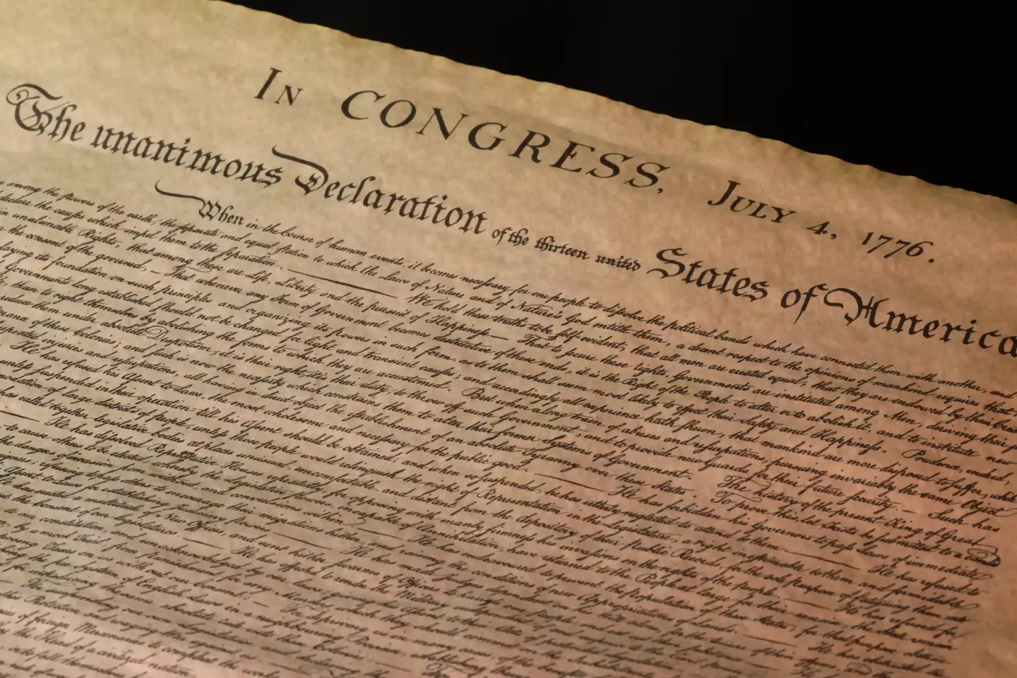 The original Declaration of Independence is housed in the National Archives.