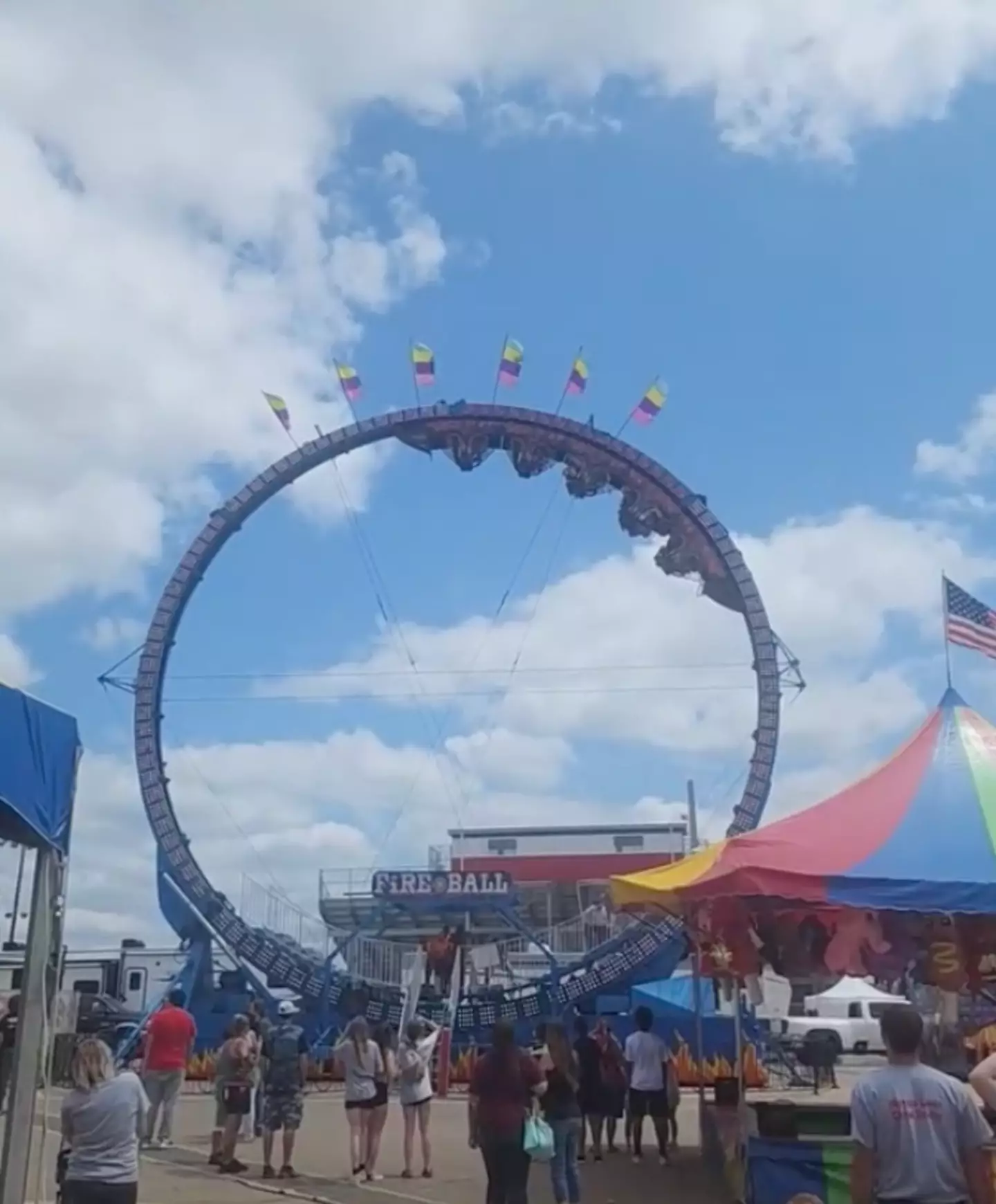 At around 1:20 in the afternoon a malfunctioning rollercoaster trapped eight people upside down.