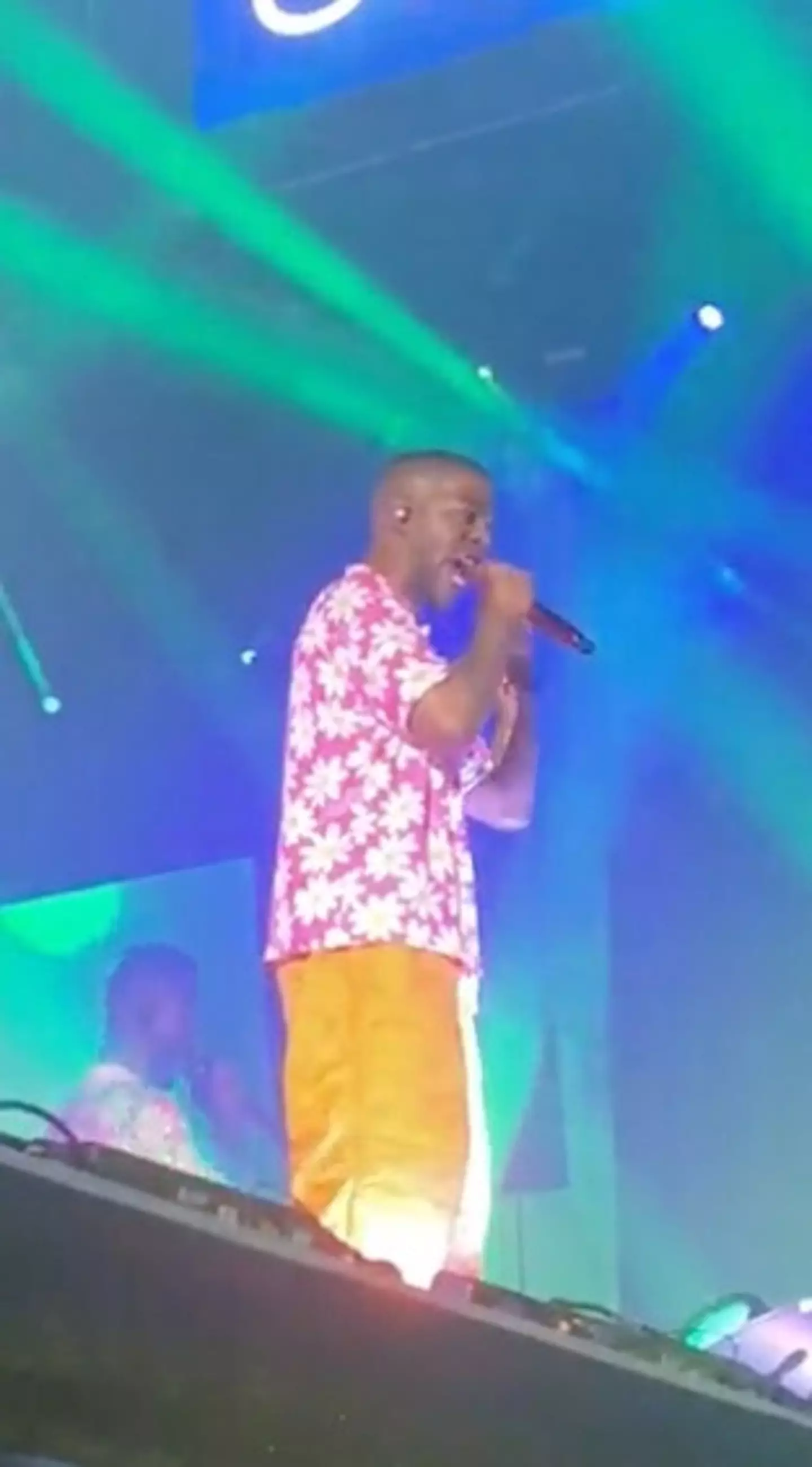 Kid Cudi angrily stormed off stage after fans kept throwing things at him during set.