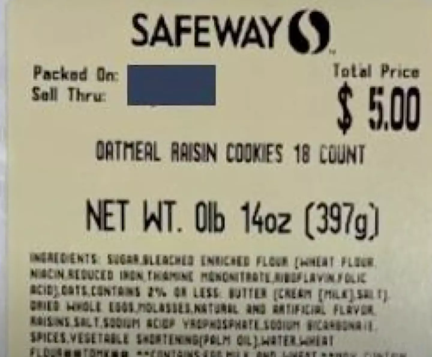 The alleged cookie label (KING 5 Seattle)