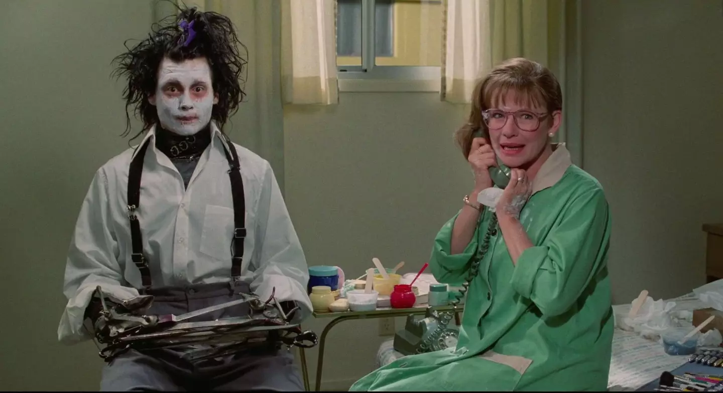 Johnny Depp and Dianne Wiest in Edward Scissorhands.