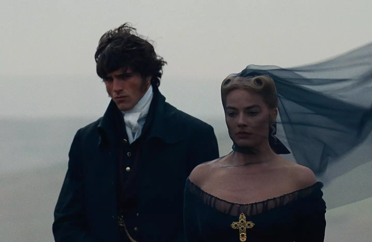 Jacob Elordi and Margot Robbie star in Wuthering Heights, which is set to release in cinemas in February (MRC Film)