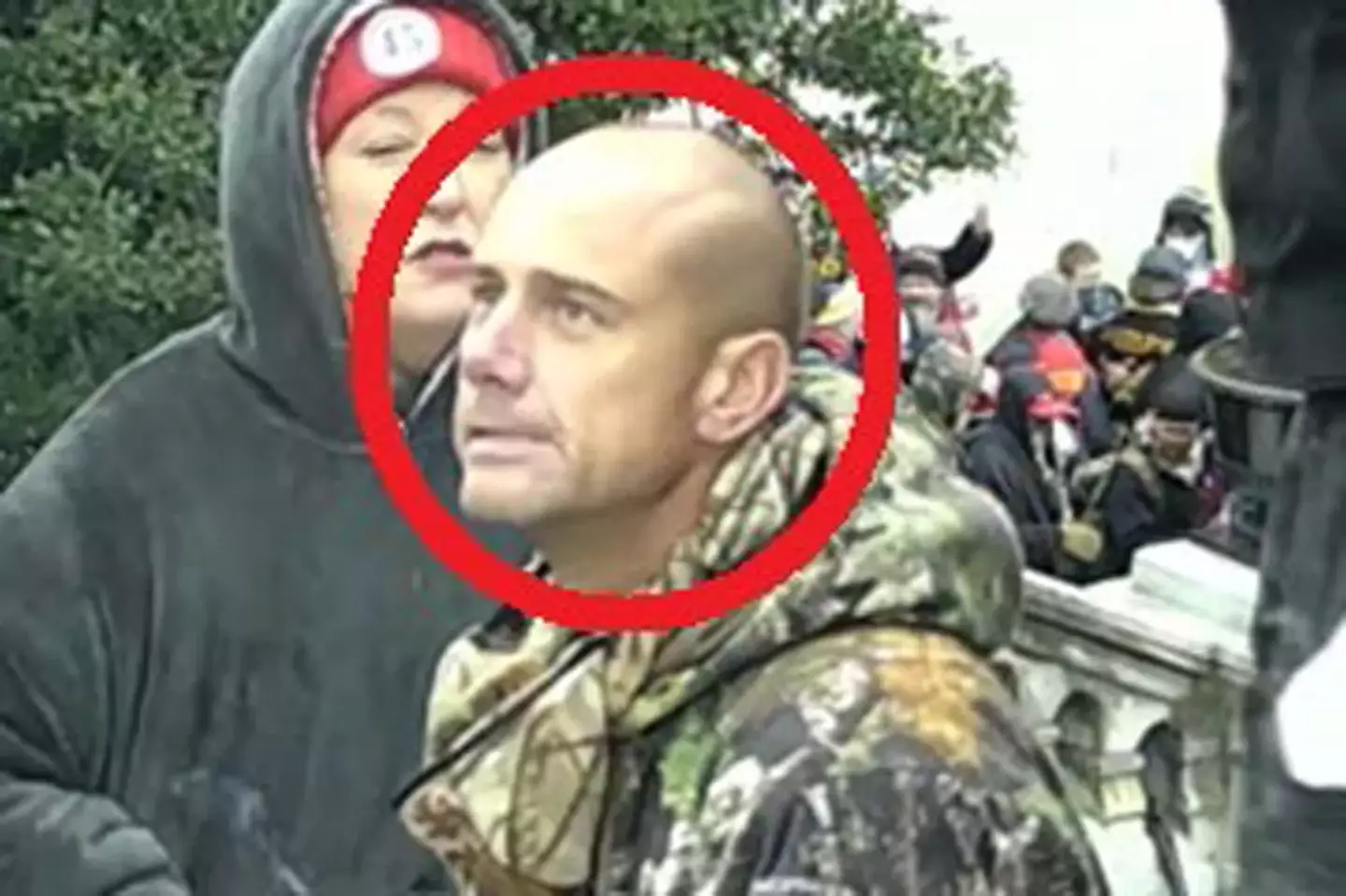 Daniel Charles Ball pictured taking part in the riots of the US Capitol on January 6, 2021 (US Attorney's Office, District of Columbia)