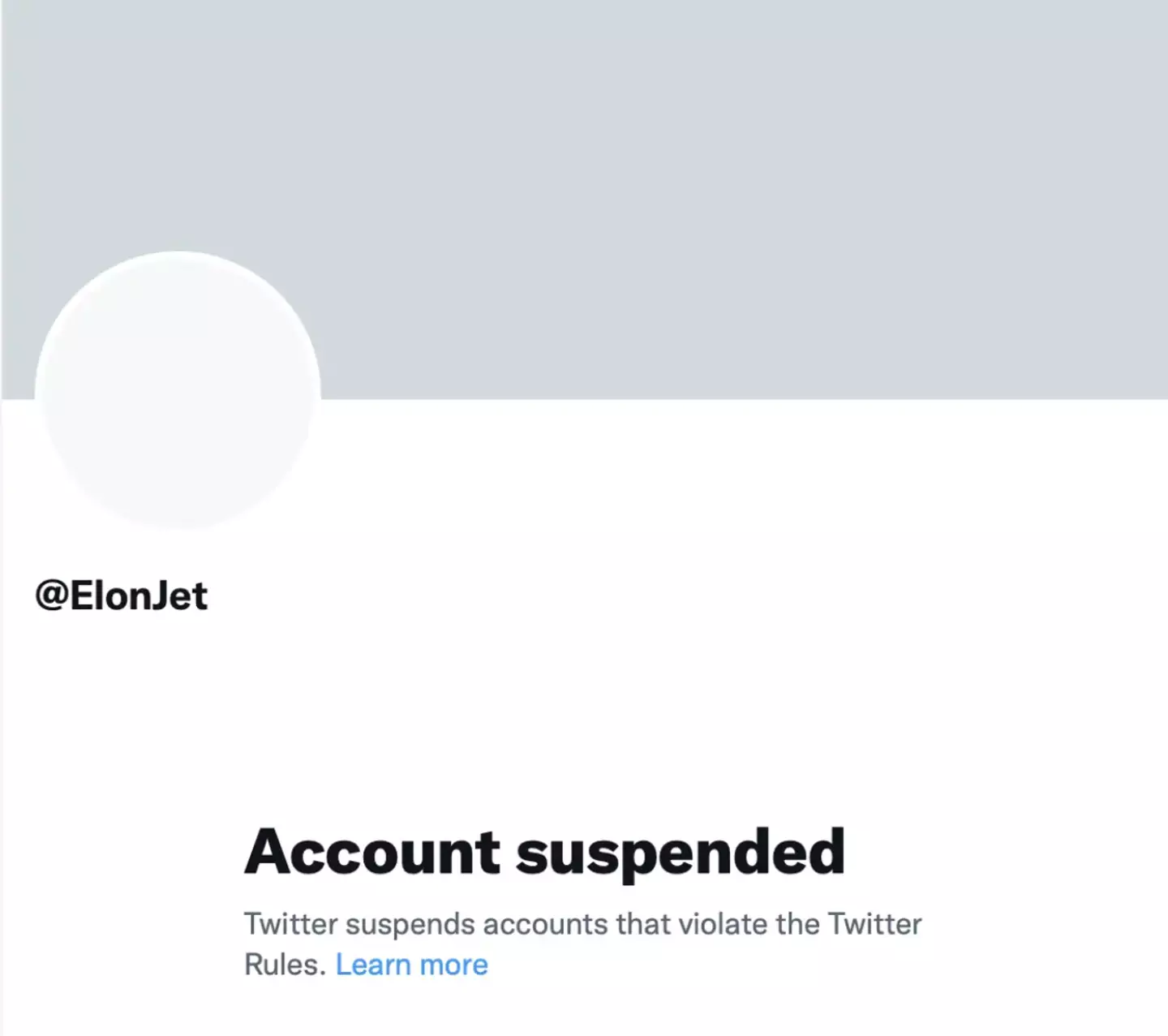 The ElonJet account has been banned.