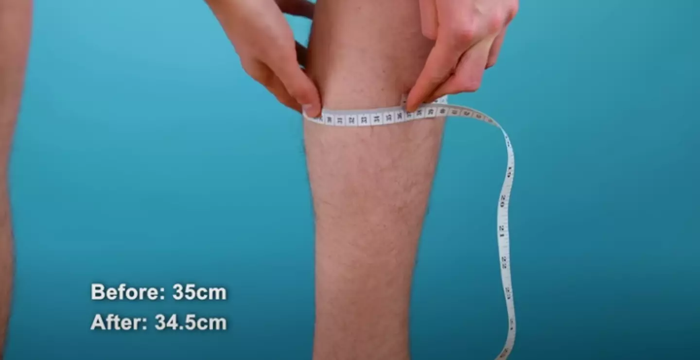 He lost centimetres off various parts of his body (JackSucksAtLife/YouTube)