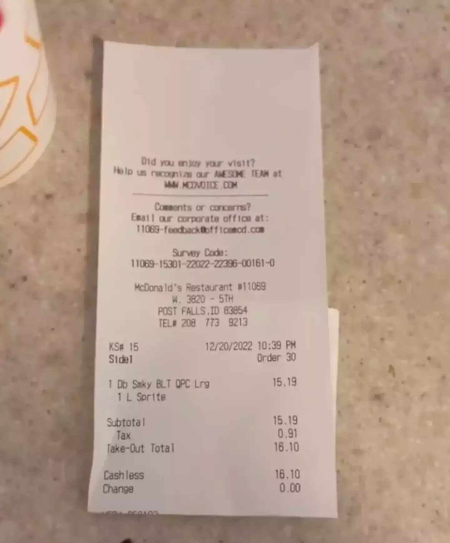 Even during the cost of living crisis, $16 is steep. (TikTok/@topherolive)