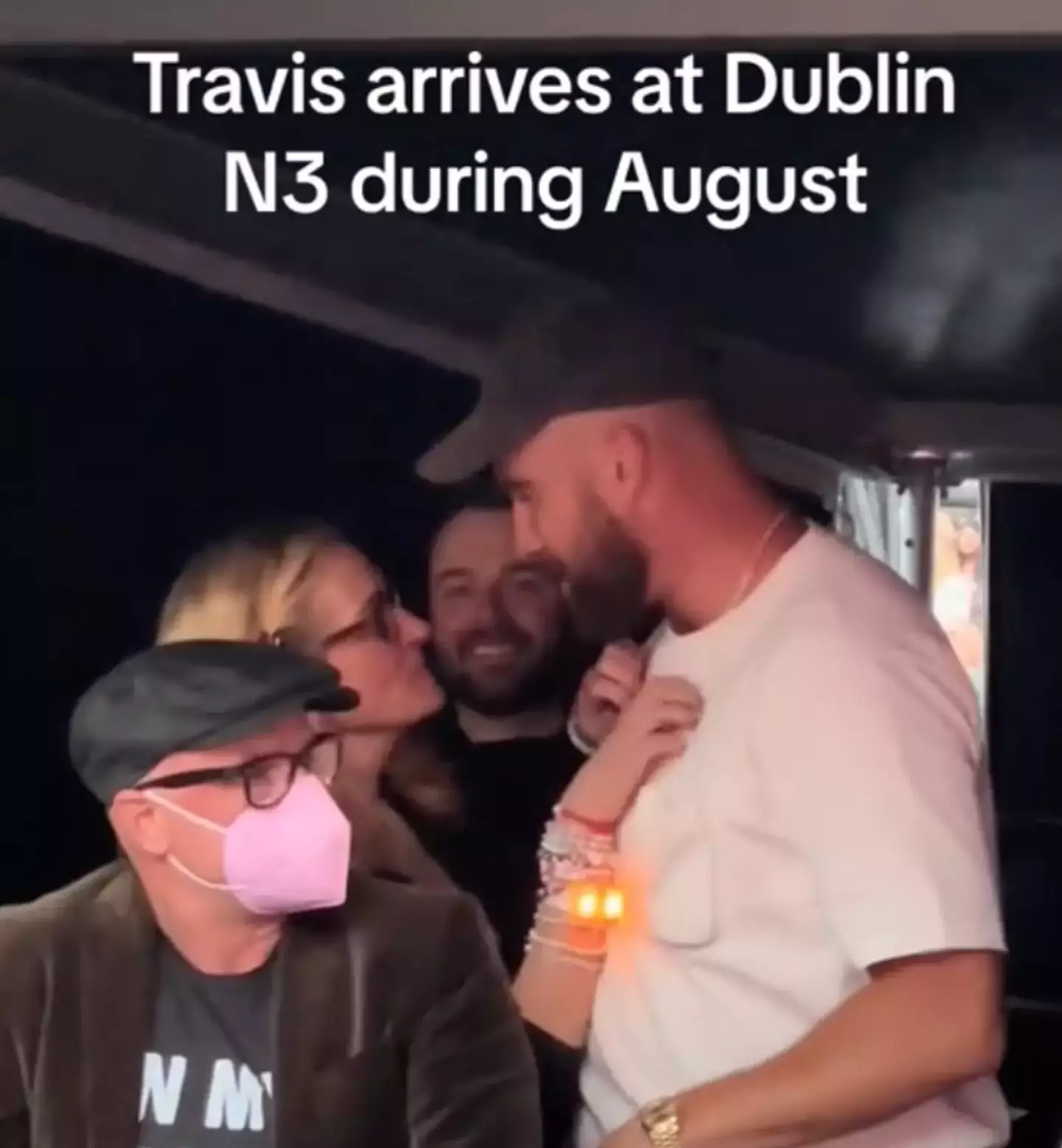 Julia Roberts and Travis Kelce met at Taylor Swift's Dublin Eras performance. (TikTok/@kellefarrelly)