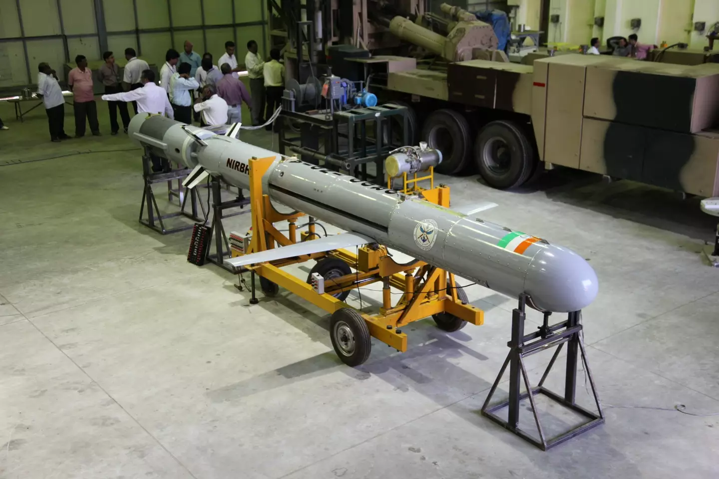 India has developed its first medium range cruise missile called Nirbhay or 'fearless', similar in effect to the American Tomahawk missile.(Pallava Bagla/Corbis via Getty Images)
