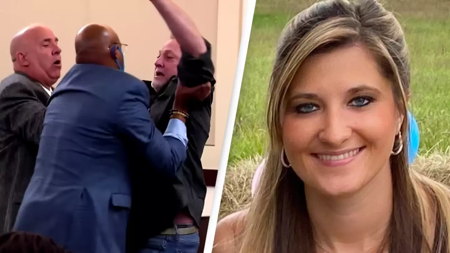 Father lunges at men accused of killing his daughter and gets dragged out of courtroom
