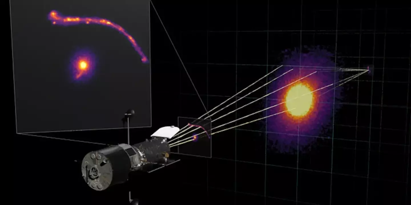 Durham University scientists used a technique called gravitational lensing to determine the black hole's size.
