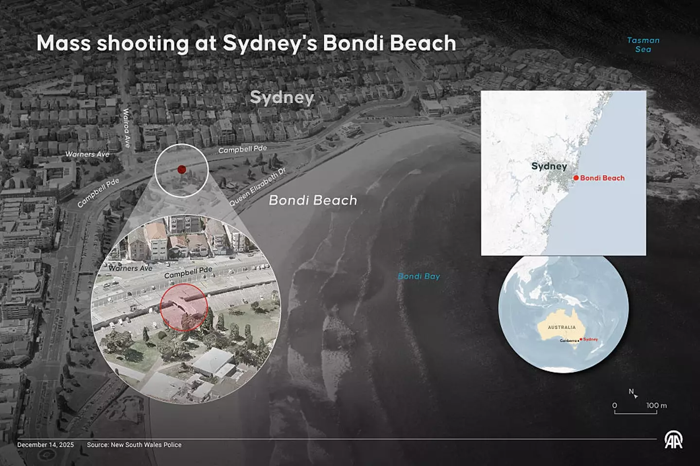 15 people were killed at Bondi Beach on Sunday (Mehmet Yaren Bozgun/Anadolu via Getty Images)