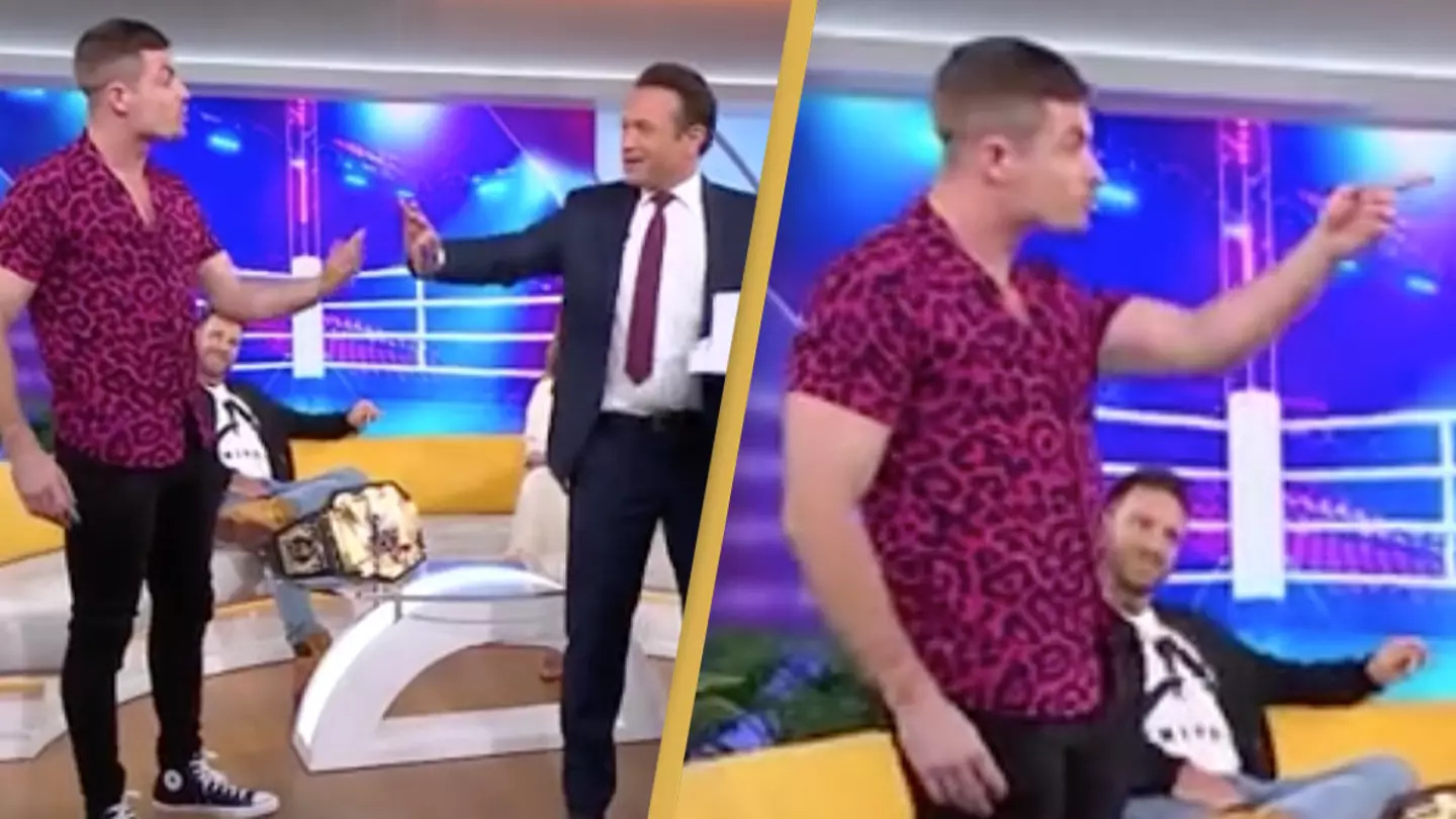Interview descends into chaos after wrestler threatens to punch show manager ‘straight in the jaw’