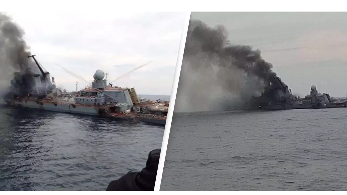 First Images Emerge Of Russian Warship Moskva Sinking