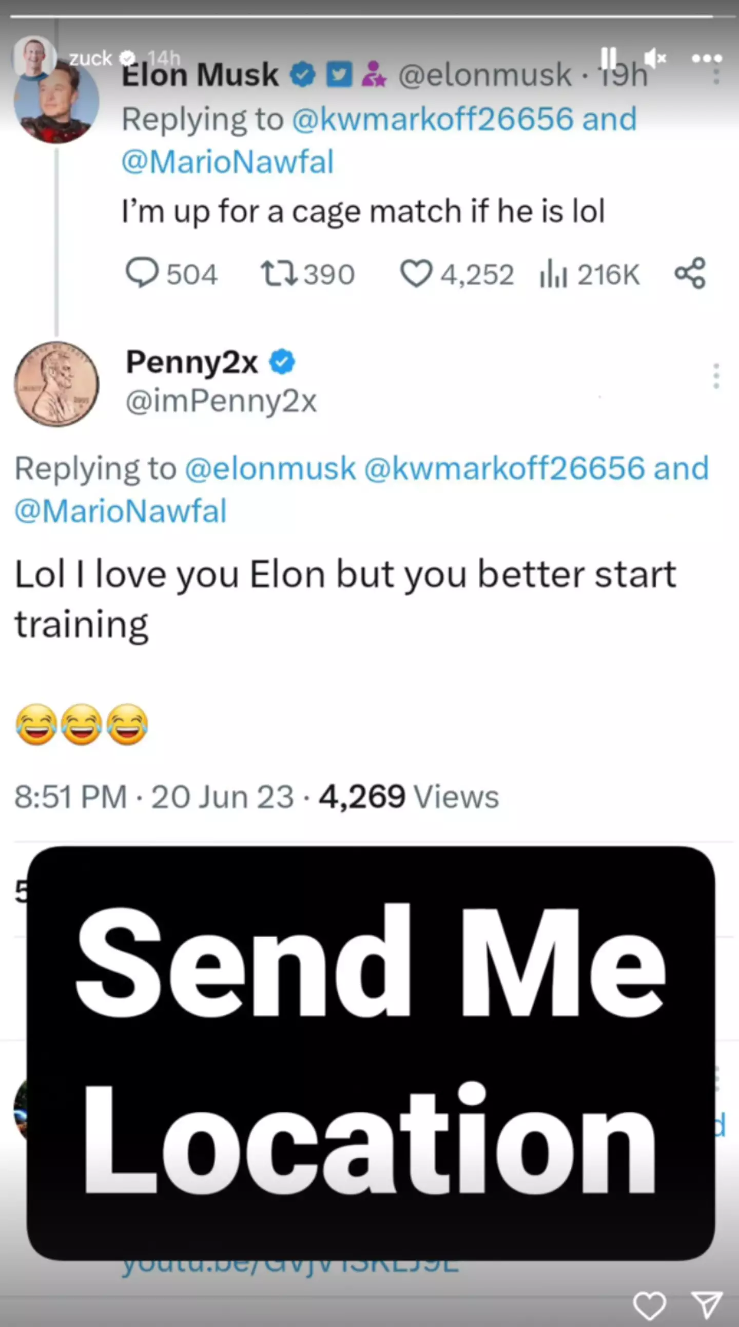 It seems as if Mark Zuckerberg is up for a cage fight with Elon Musk!