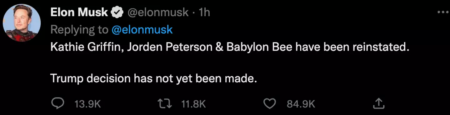Musk himself tweeted about the move.