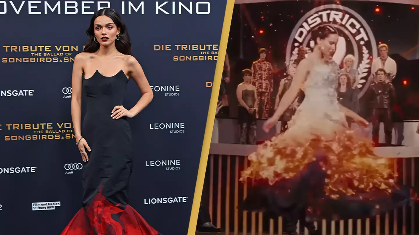 Rachel Zegler pays homage to Katniss Everdeen's fire dress during Hunger Games prequel premiere