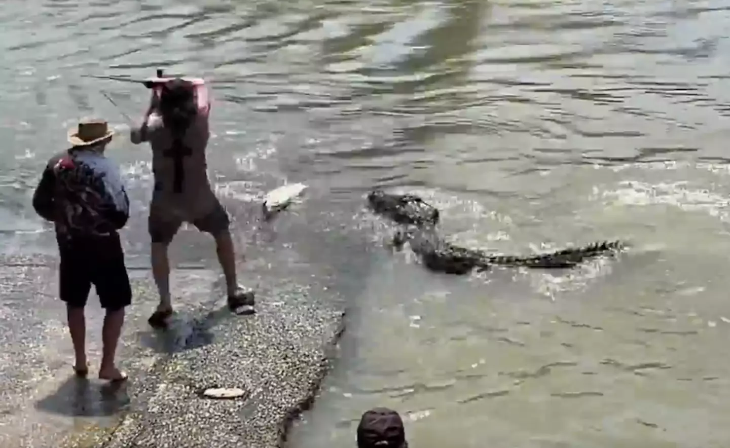 Scott Roscarel refused to let go of his catch.