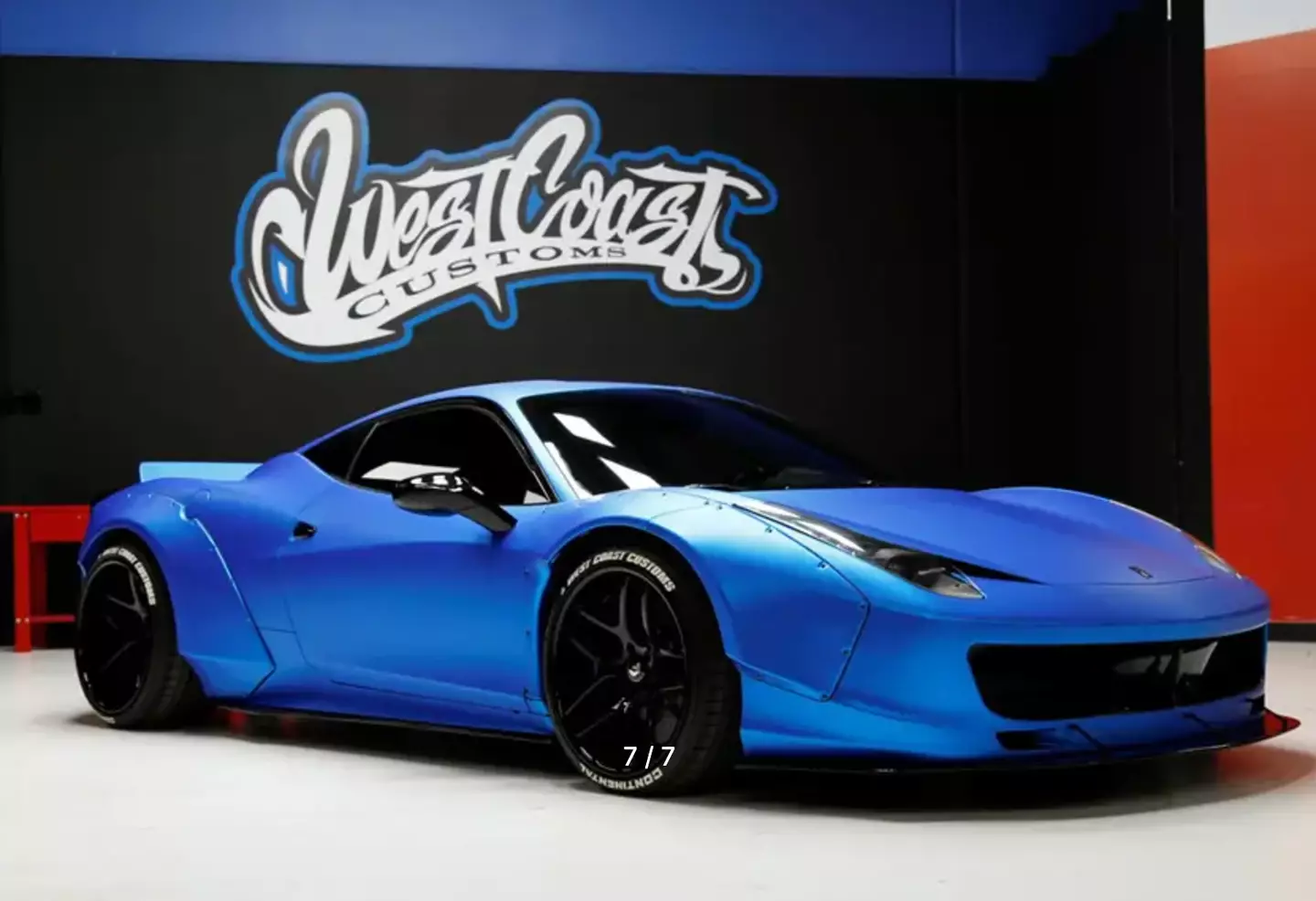 Justin Bieber got his car wrapped in electric blue (Barrett Jackson)