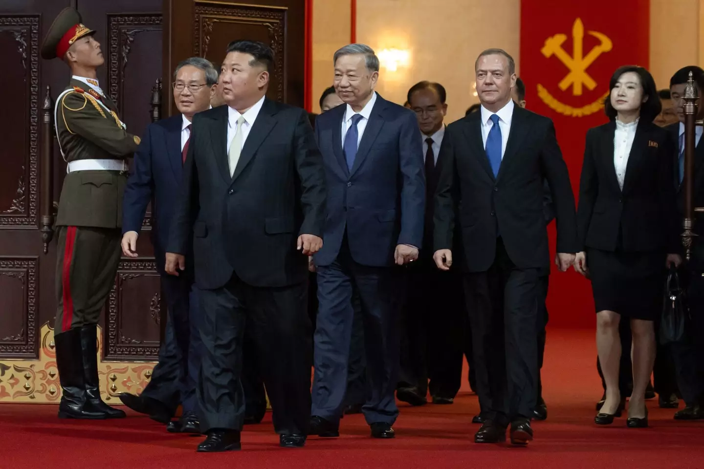 Dignitaries visited North Korea for the anniversary of the Workers' Party foundation (YEKATERINA SHTUKINA/POOL/AFP via Getty Images)