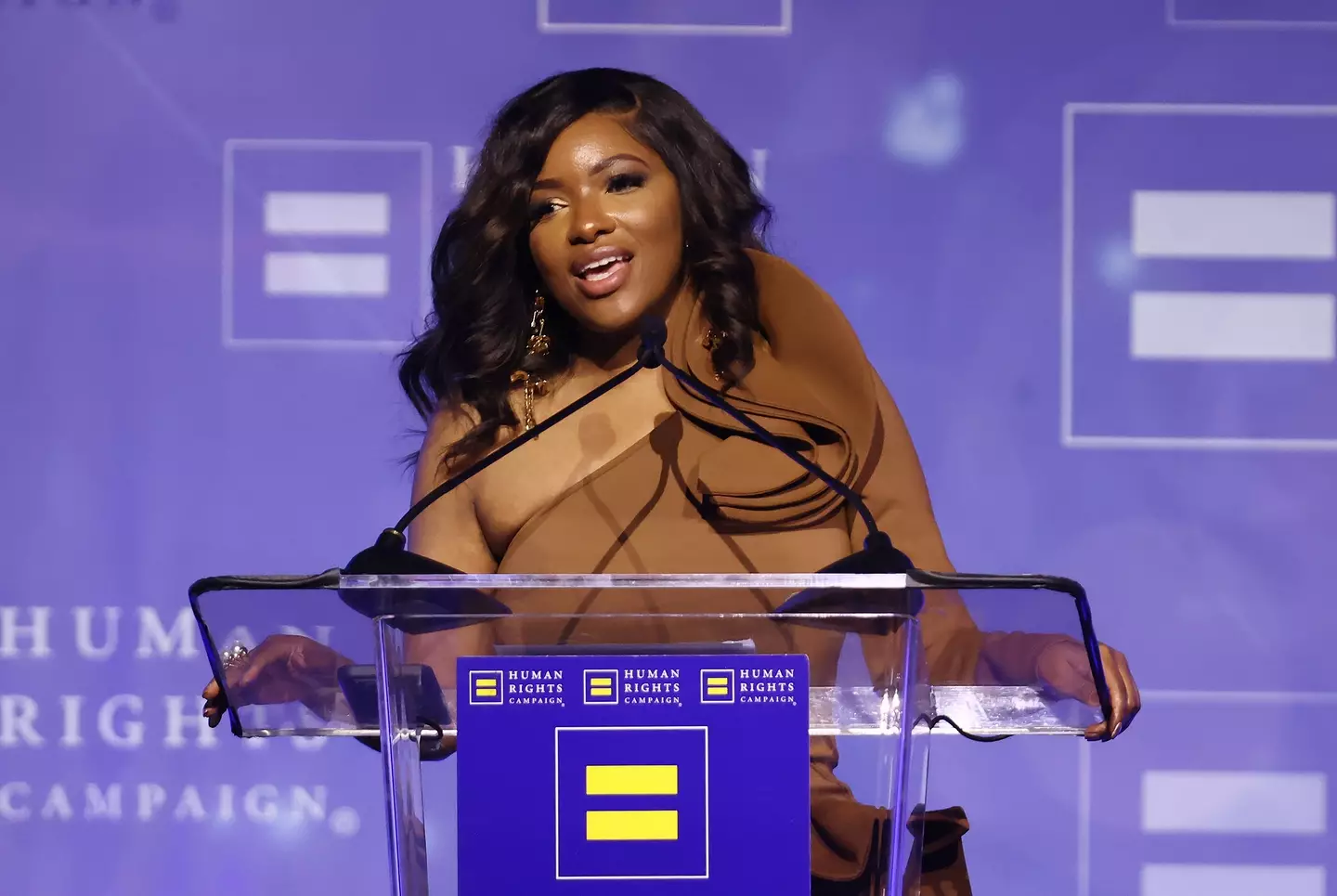 Jasmine Crockett questioned whether Melania Trump got special treatment to get her visa(Tommaso Boddi/Variety via Getty Images)
