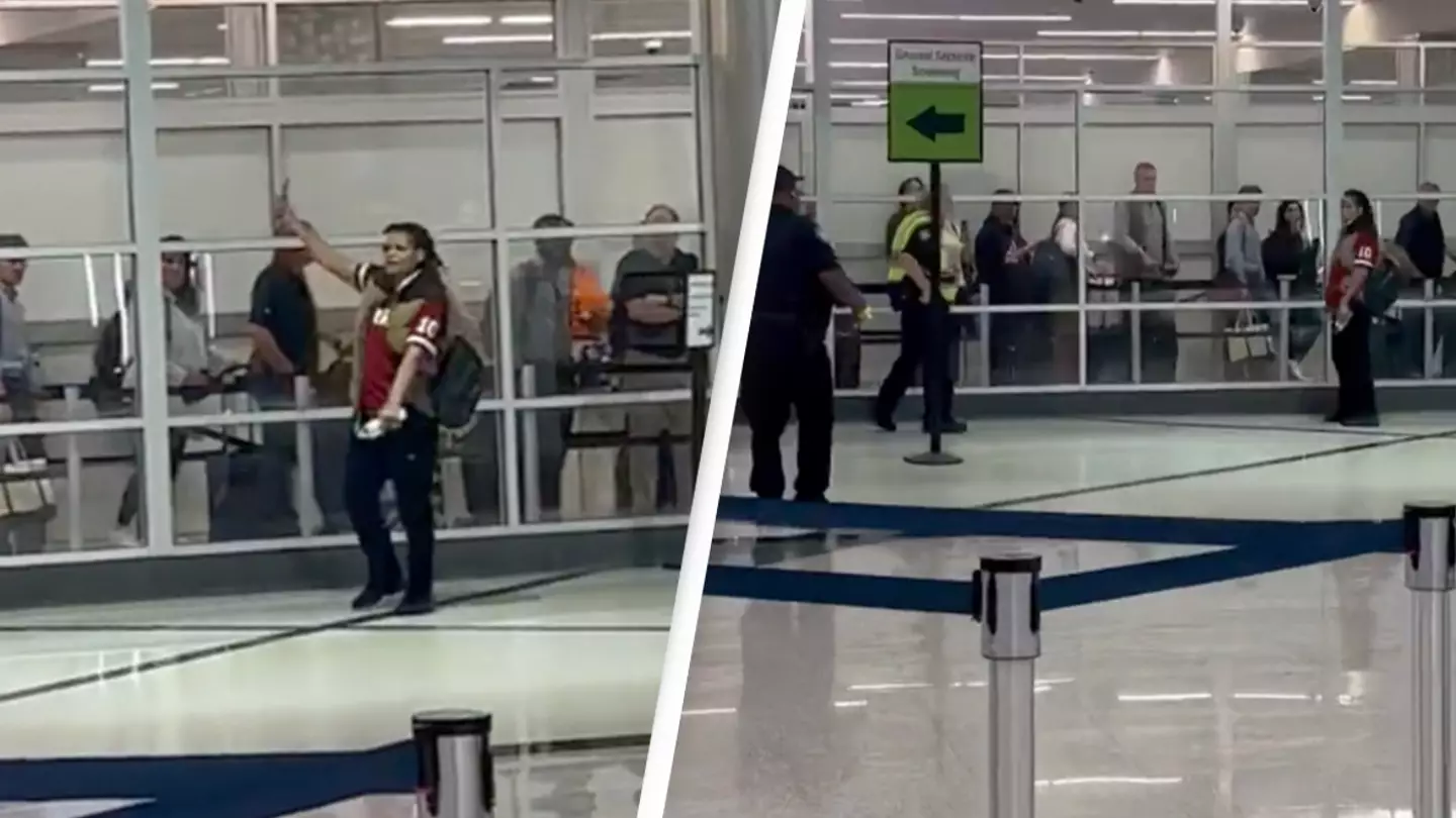 Passengers forced to take cover as armed woman 'stabs three people and argues with airport staff'