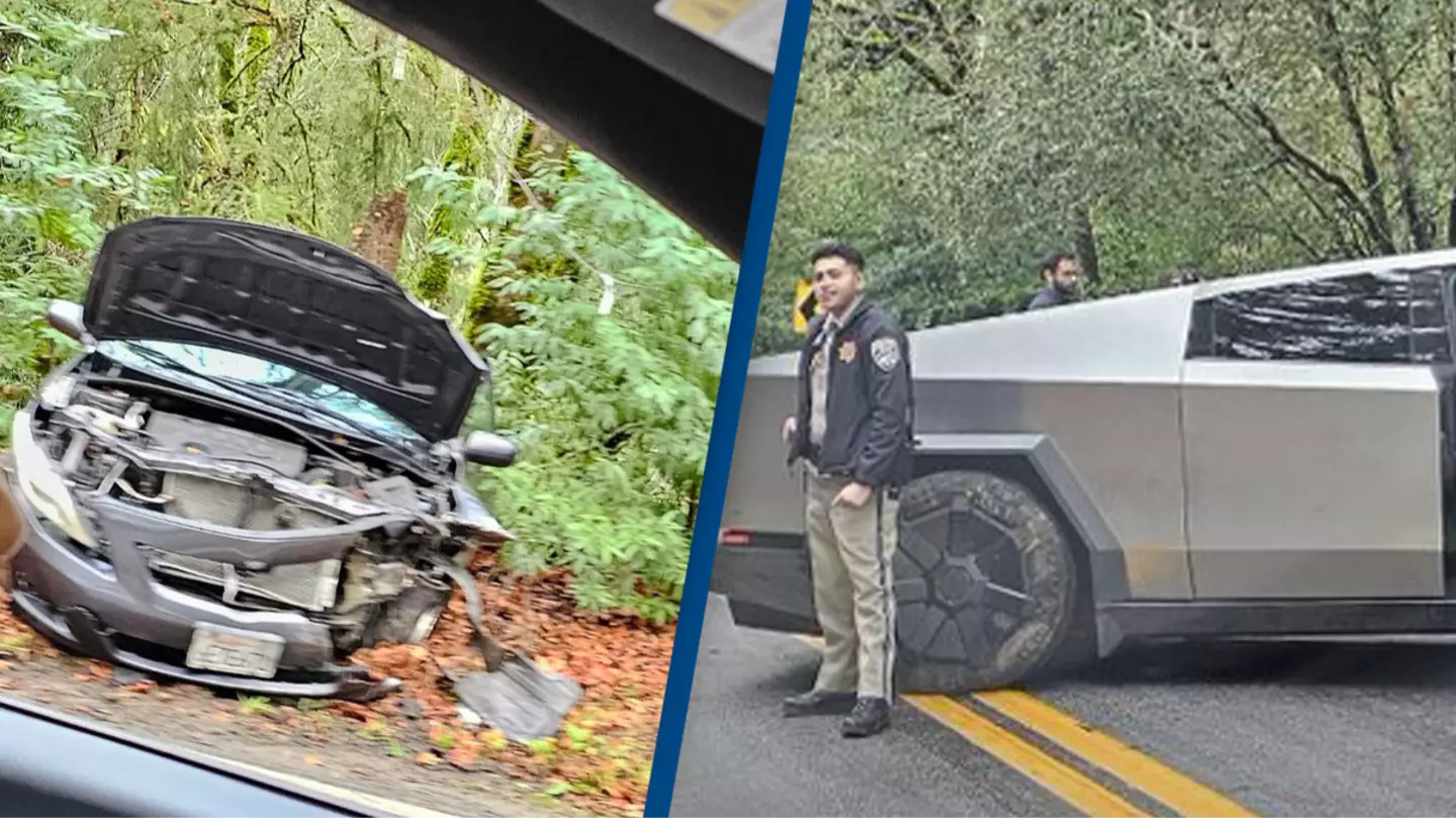 Damage to Tesla Cybertruck involved in head-on collision has left