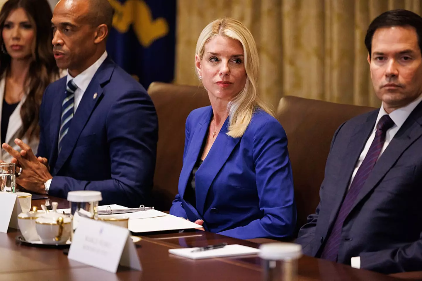 Bondi answered a question that related to a memo released on Monday (Aaron Schwartz/CNP/Bloomberg via Getty Images)