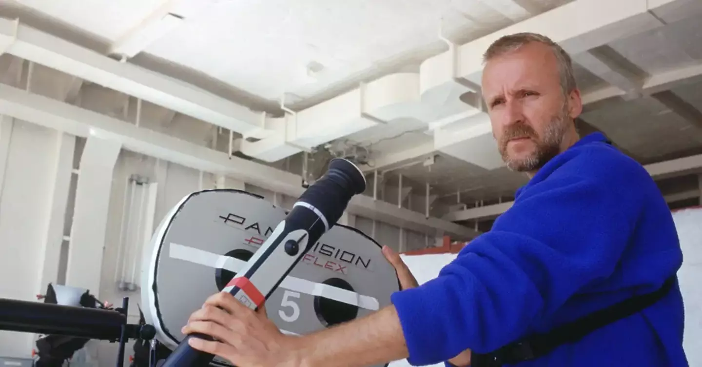 James Cameron on the set of Titanic.