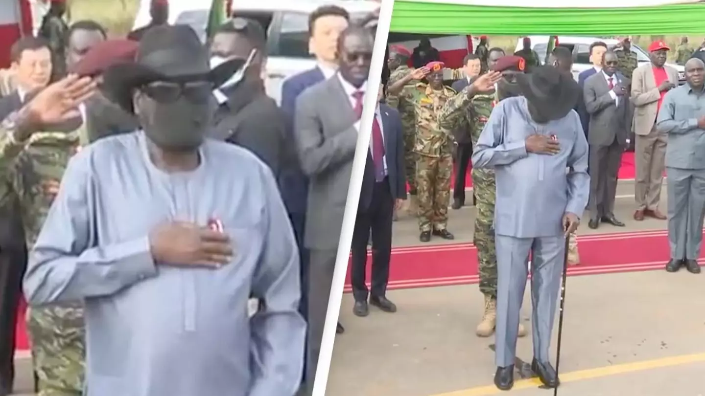 South Sudan's president wets himself on live TV
