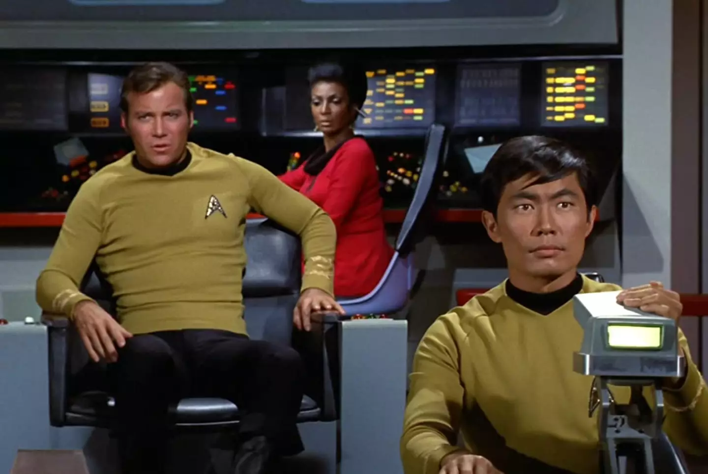 Shatner and Takei starred together in Star Trek.