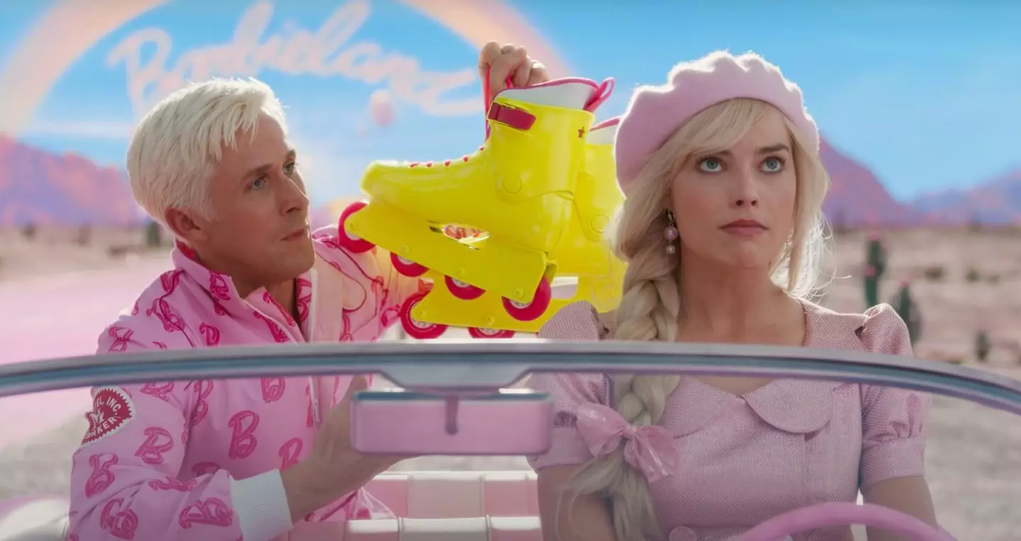 Margot Robbie and Ryan Gosling star in Barbie.