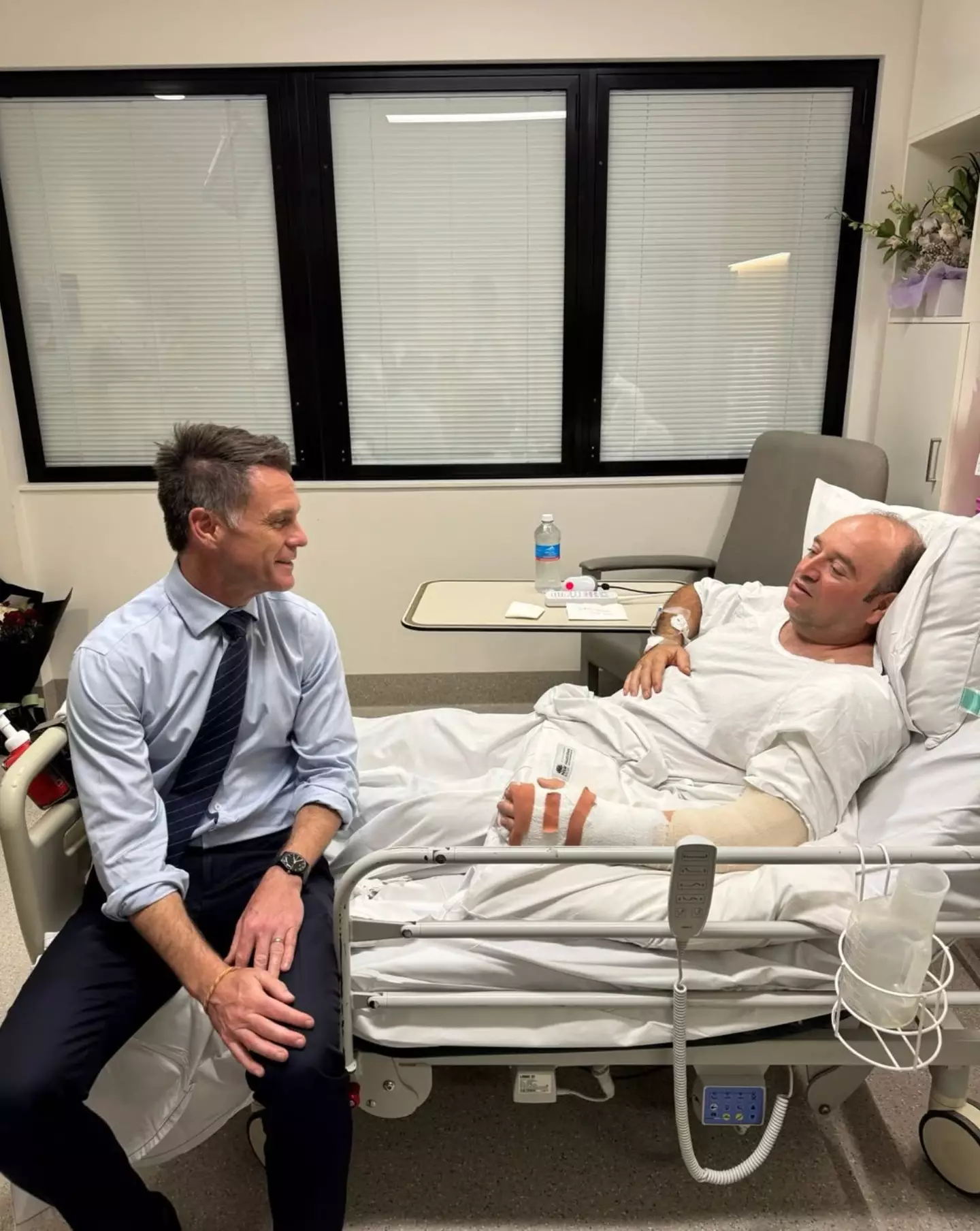 Ahmed Al Ahmed was shot repeatedly after disarming one of the alleged gunmen, with New South Wales' premier calling him a hero (@chrisminnsmp/Instagram)