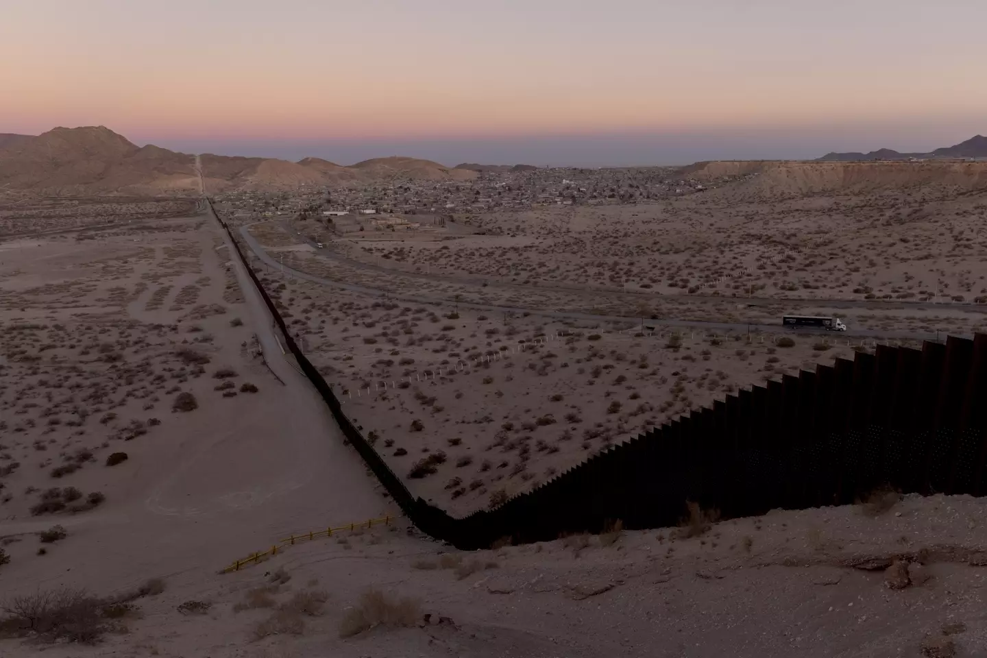 A portion of the border wall overlooking New Mexico, Texas, and Cuidad Juarez, Mexico (Anna Watts For The Washington Post via Getty Images)