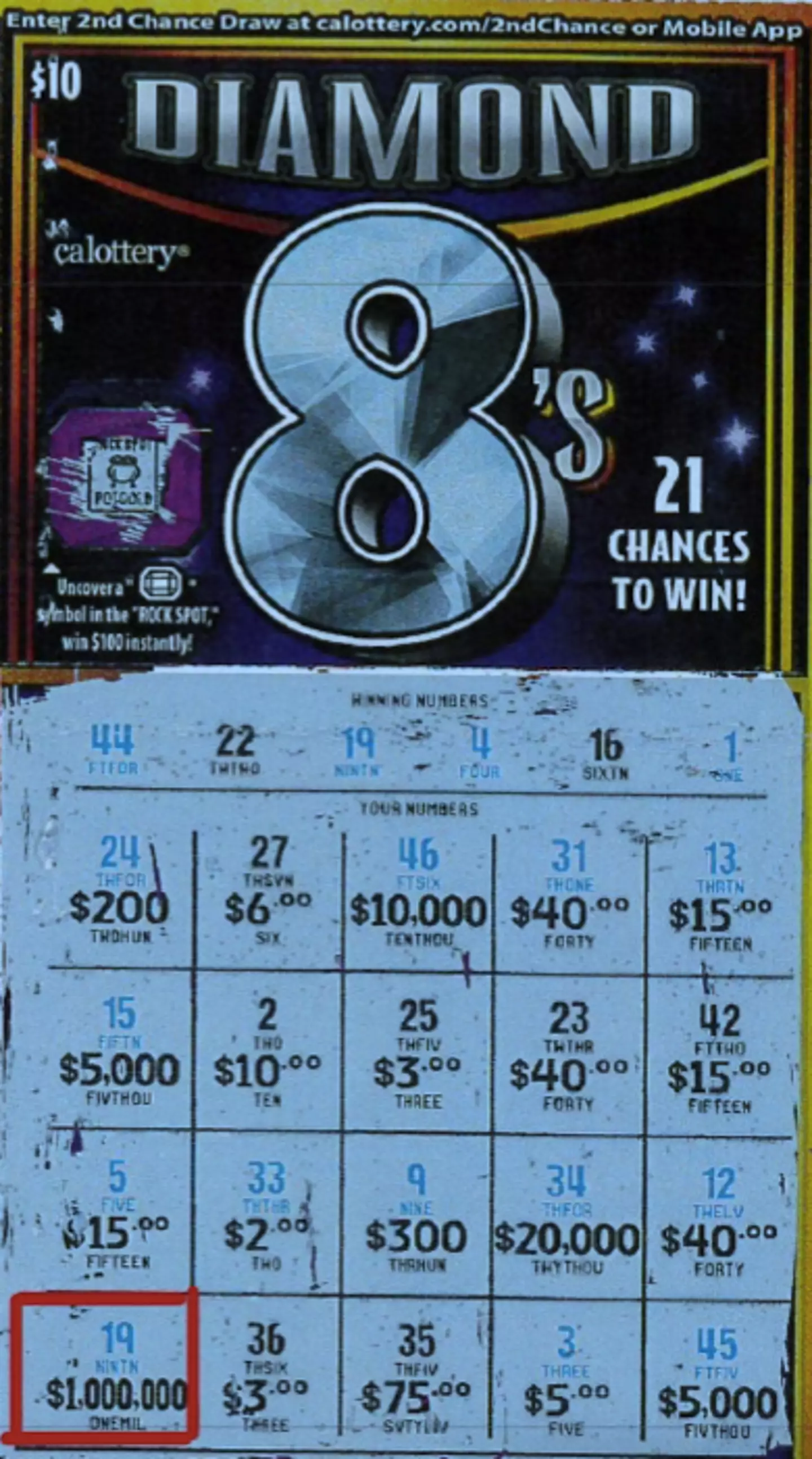 Elena Penaloza's winning ticket.