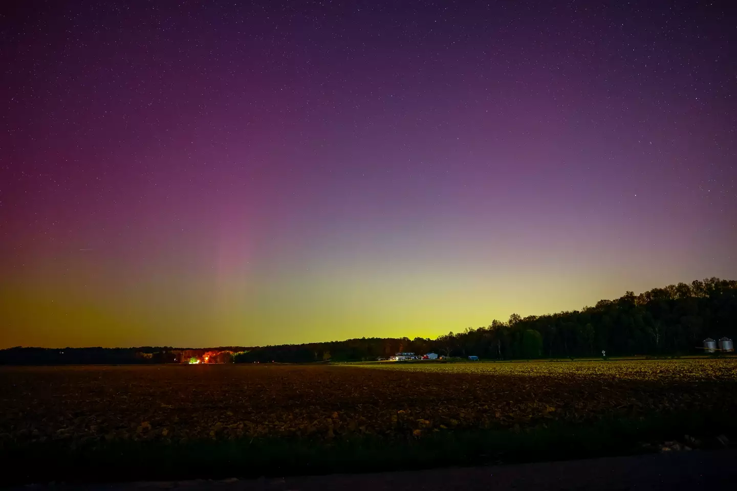 The aurora borealis seen in Indiana on Sunday.
