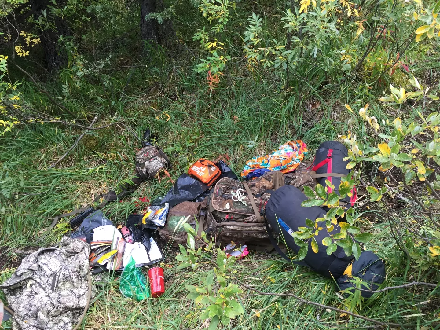 Jeremy's belongings were scattered in the woods after the attack.