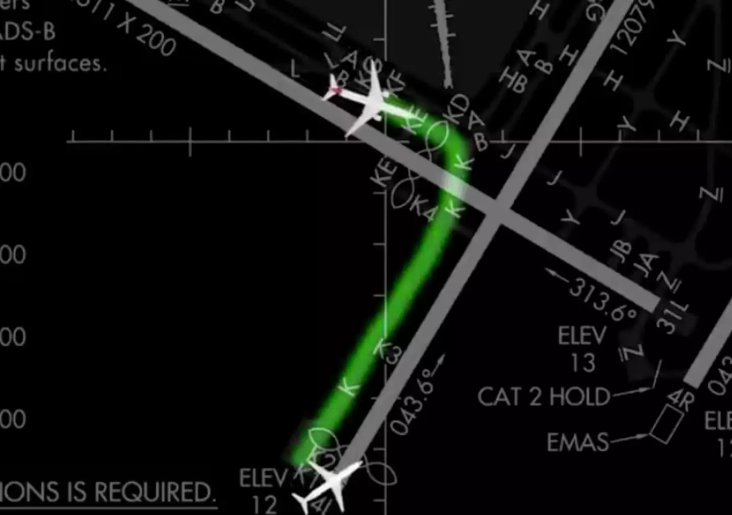 The two flights were getting ready for take-off.