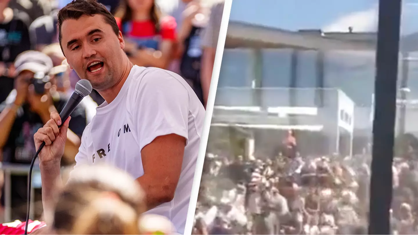 Footage shows possible assassin 'running on roof' moments after fatal shooting of Charlie Kirk