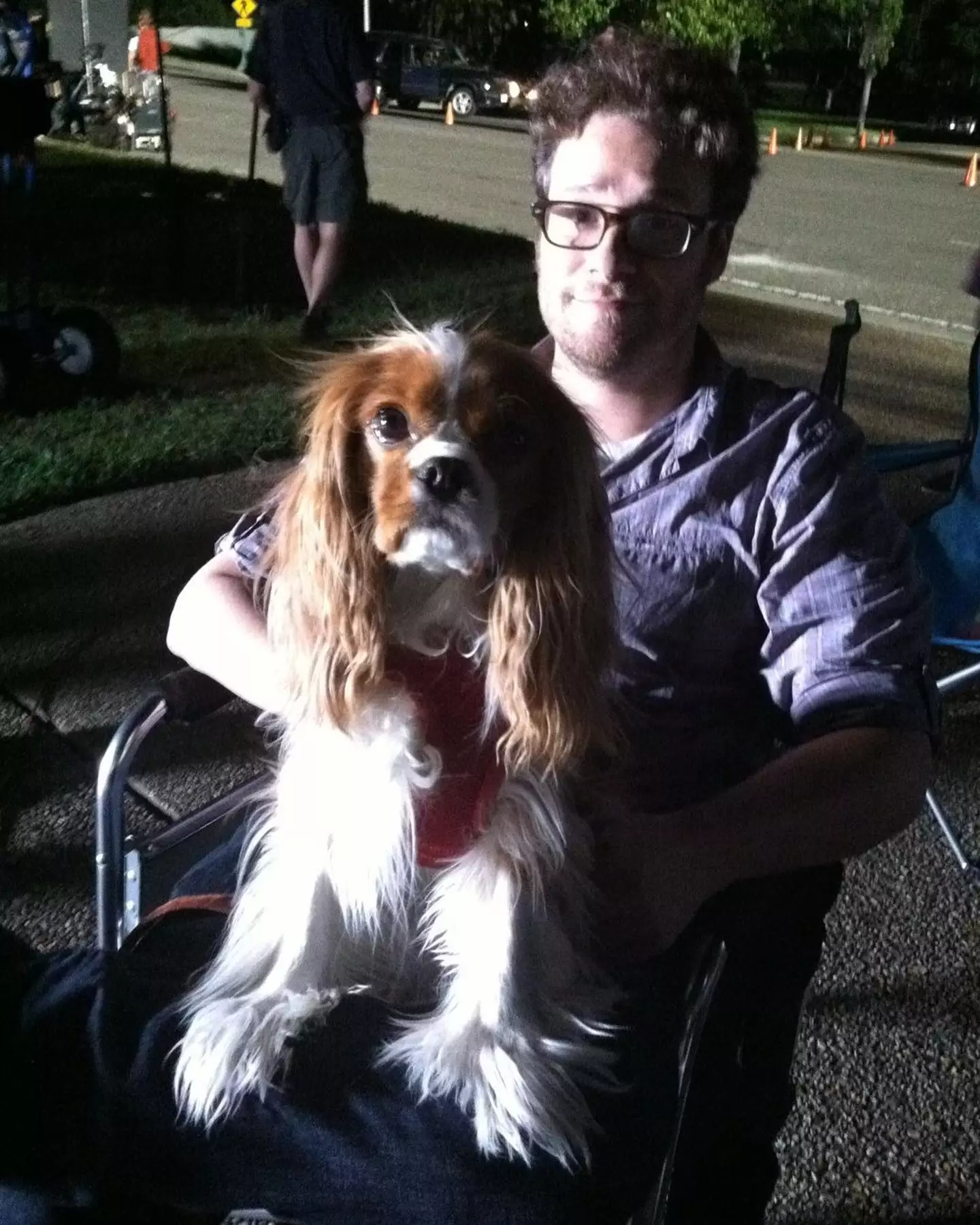 Seth Rogen and Cavalier King Charles Spaniel Zelda.