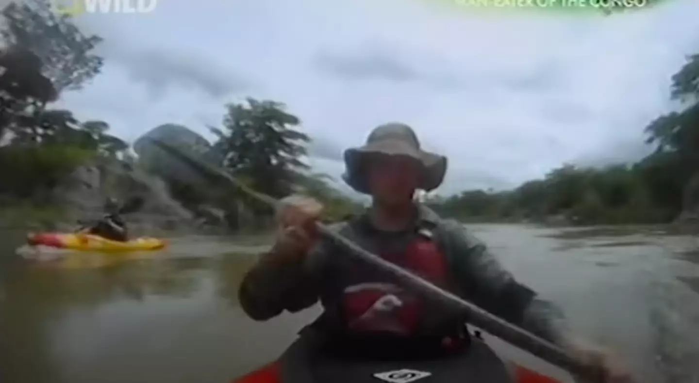 Two kayakers caught the horrific moment their friend was eaten by an enormous crocodile on camera.