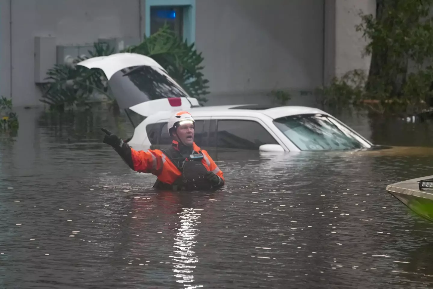 First responders have been working throughout the storm (BRYAN R. SMITH/AFP via Getty Images)