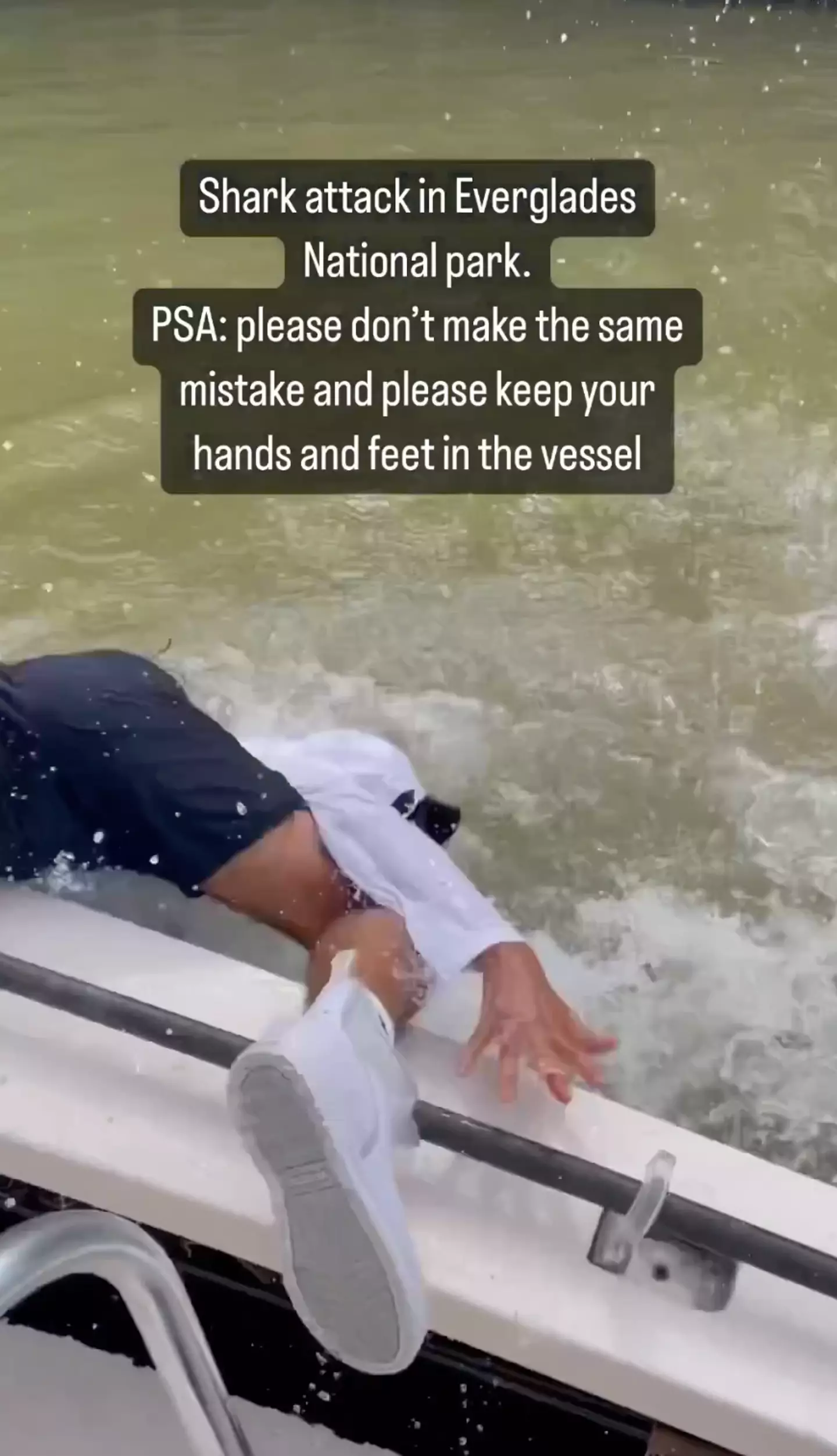 He was pulled into the water.