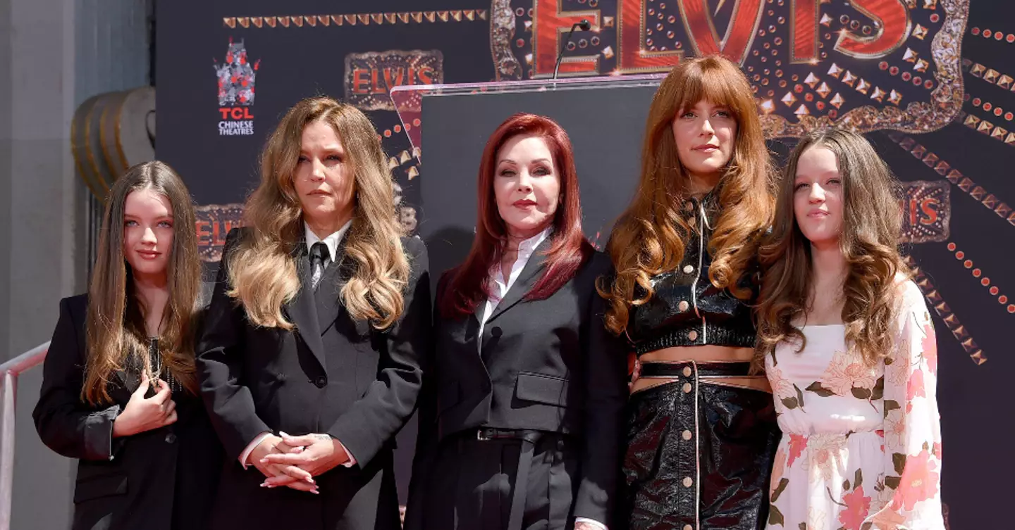 Lisa Marie with mum Priscilla and daughters Finley, Harper, and Riley.