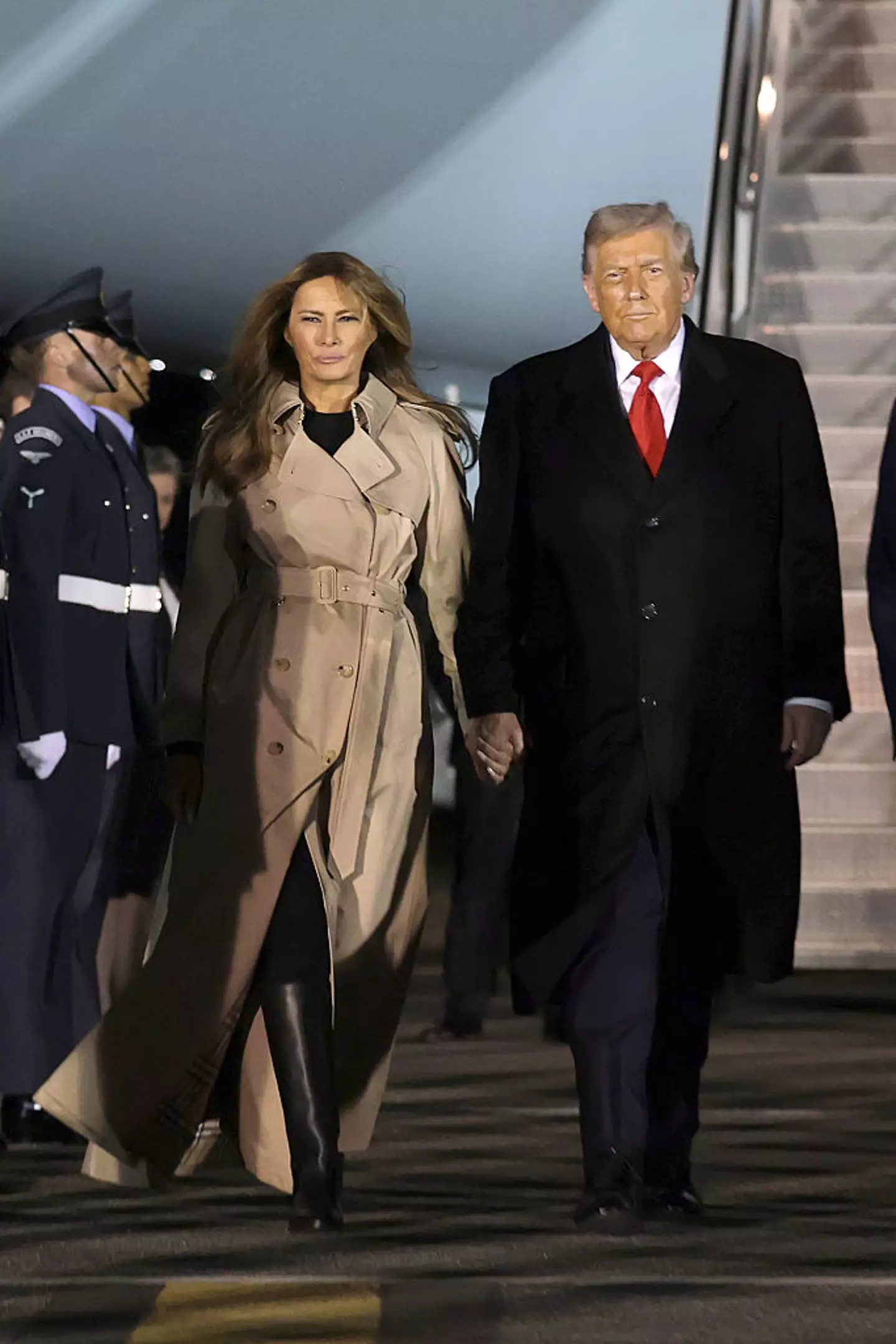 Donald Trump and Melania arrived on Tuesday evening (Anna Moneymaker/Getty Images)
