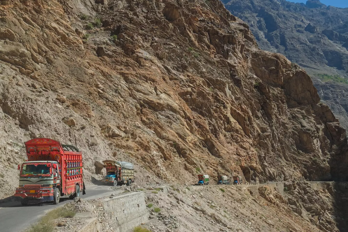 The Karakoram Highway between Pakistan and China is prone to landslides.