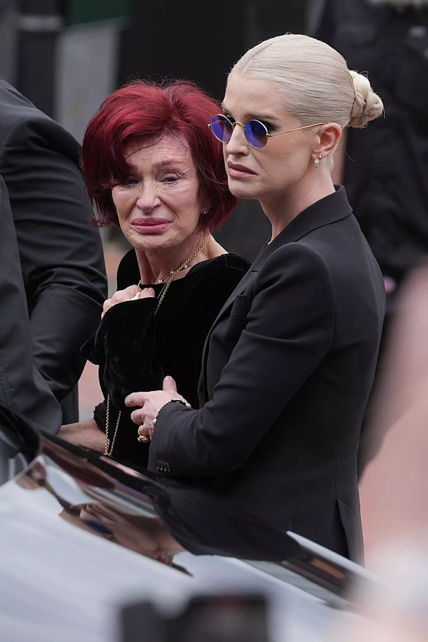 Kelly Osbourne appeared to be wearing her late father's glasses ahead of his funeral (Christopher Furlong/Getty Images)
