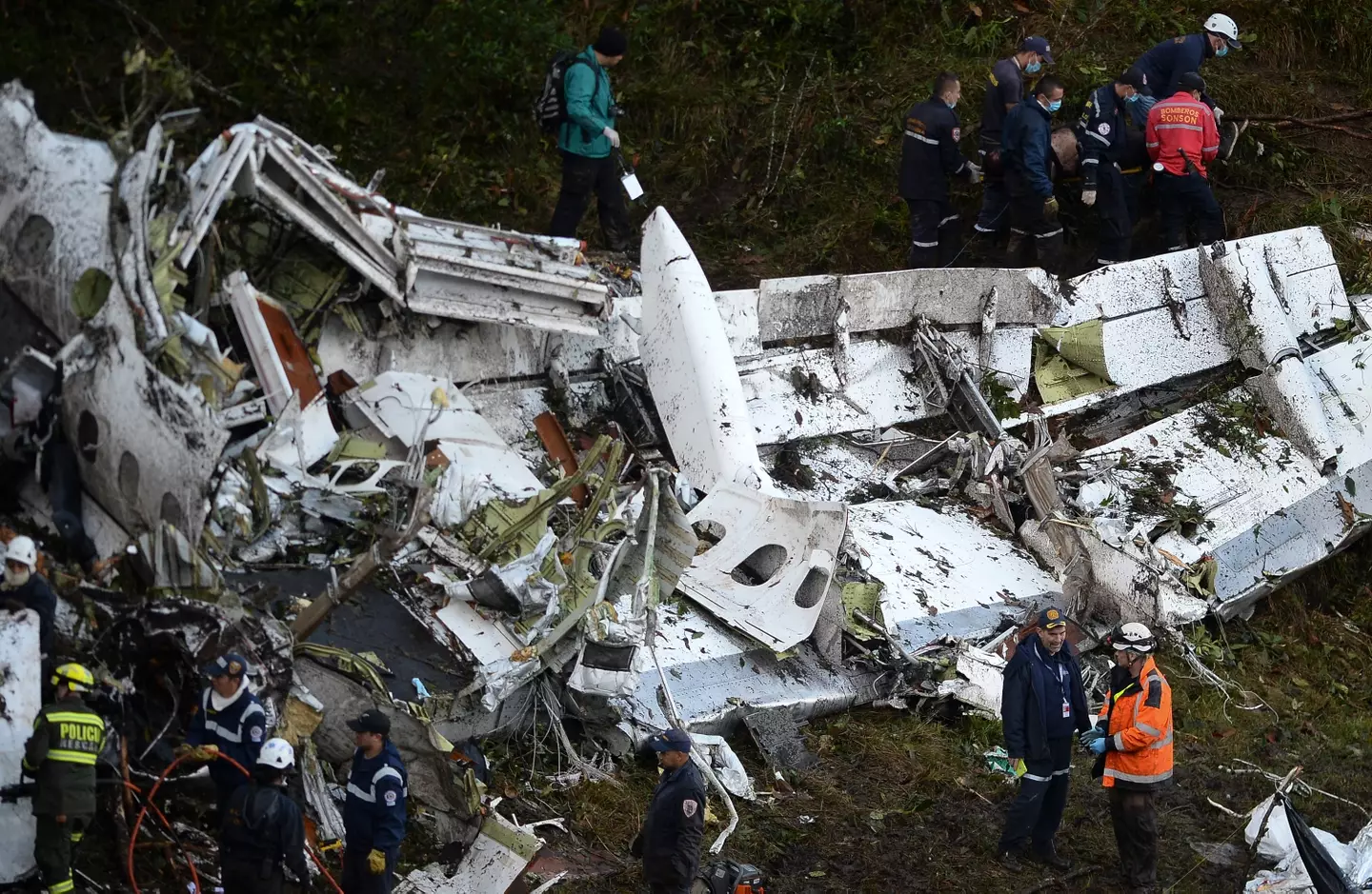 71 people died in a 2016 plane crash in Colombia. (RAUL ARBOLEDA/AFP via Getty Images)