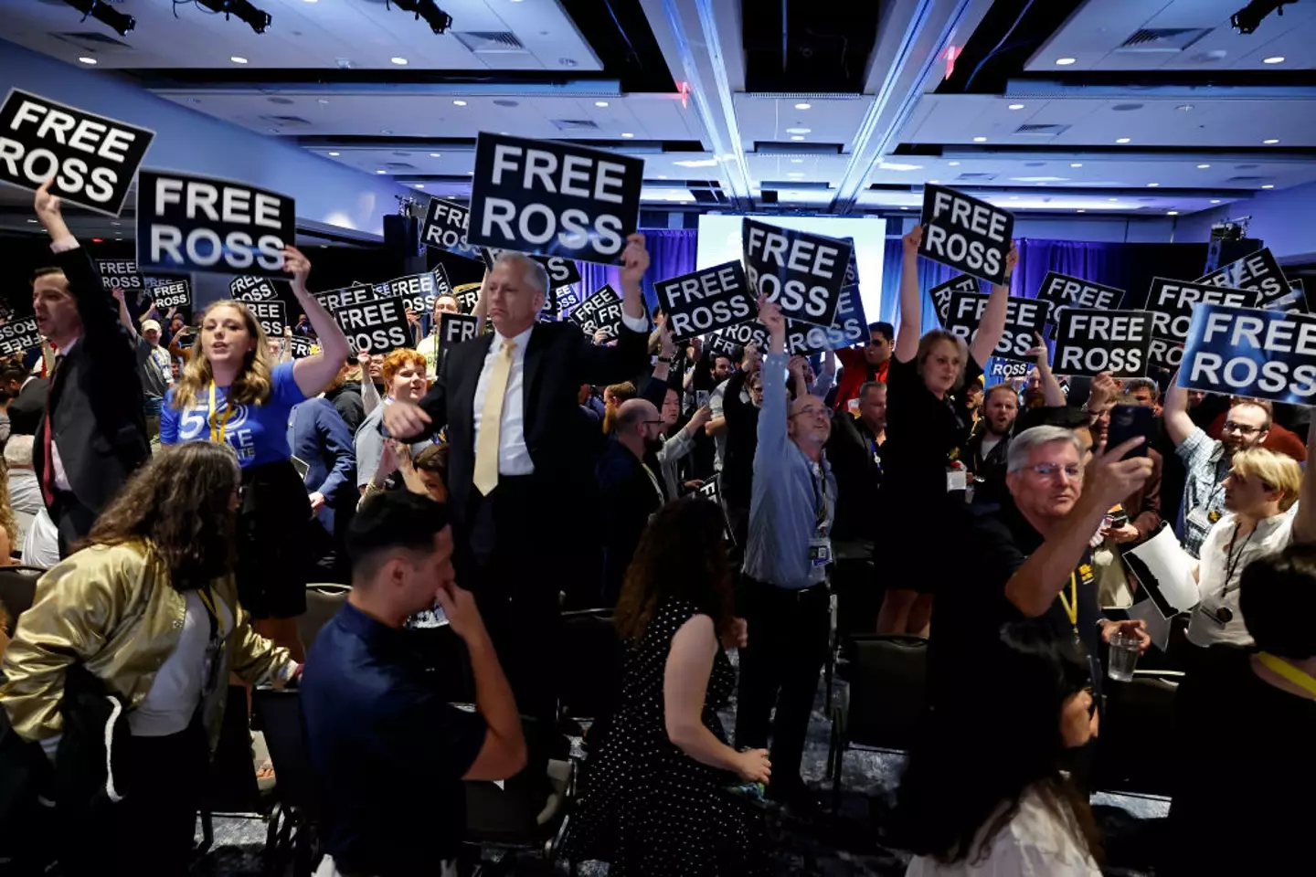 Members of the Libertarian Party campaigned for Ross Ulbricht's release (Chip Somodevilla/Getty Images)