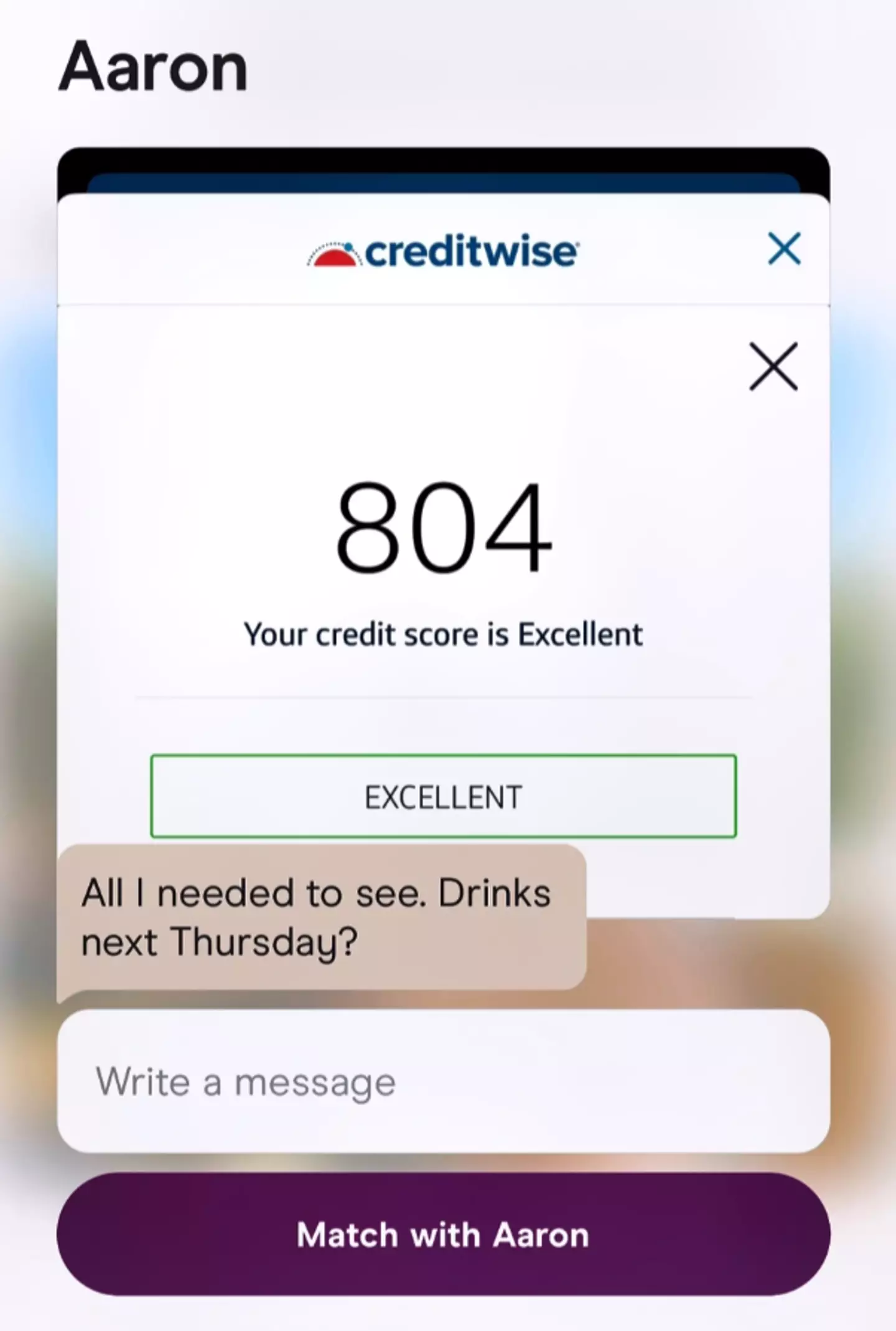 Are you a boobs or bum guy? No, sorry, I'm a credit score guy actually.